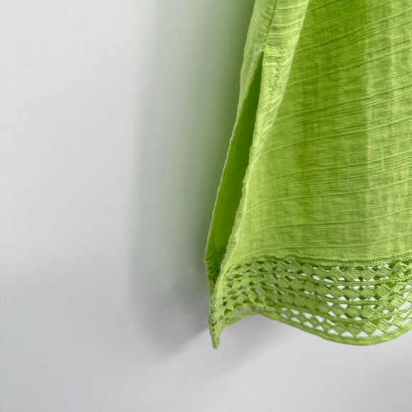 Ali Miles Tunic Top Shirt Size 1X Crinkle Button Up Crochet Artsy Boho Statement - Picture 12 of 16